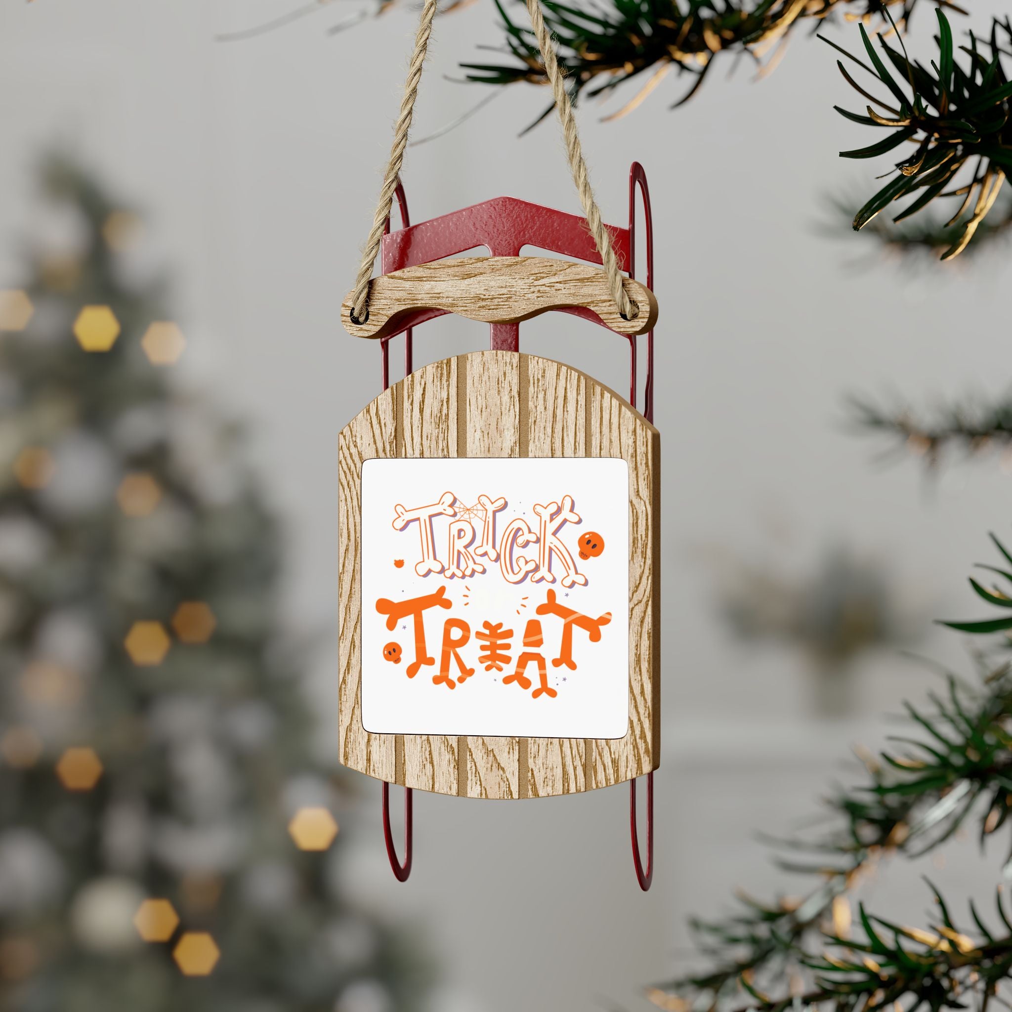Halloween Trick or Treat | Sled Ornaments